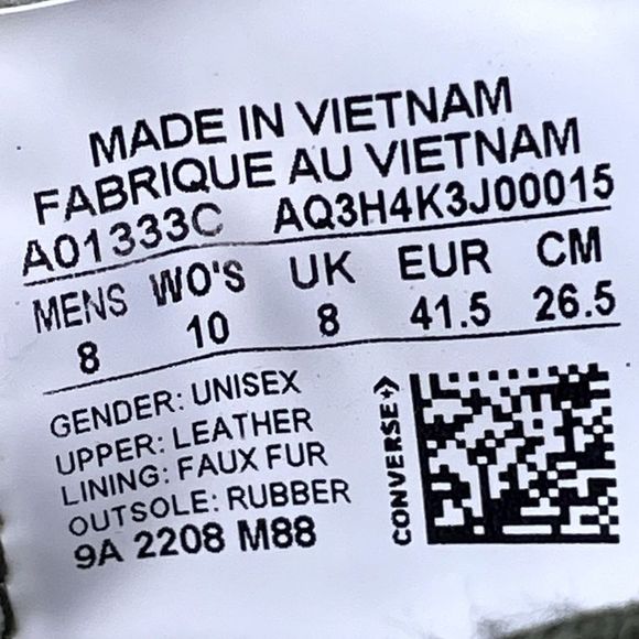 Converse Chuck 70 Counter Climate Hi Men’s 8 Green Leather Lined Sneakers Shoes - Picture 8 of 9